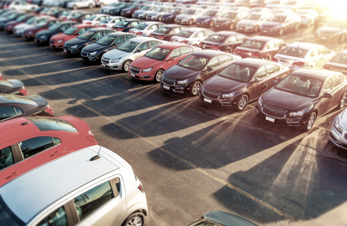Cars in a parking lot