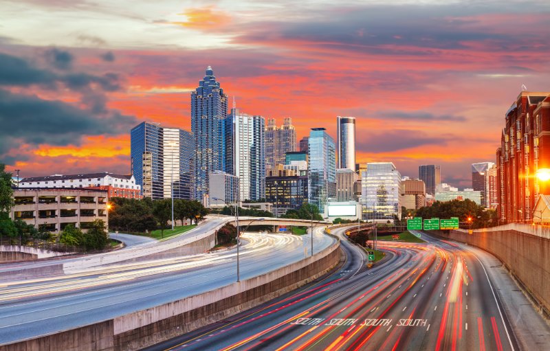 the Atlanta city skyline
