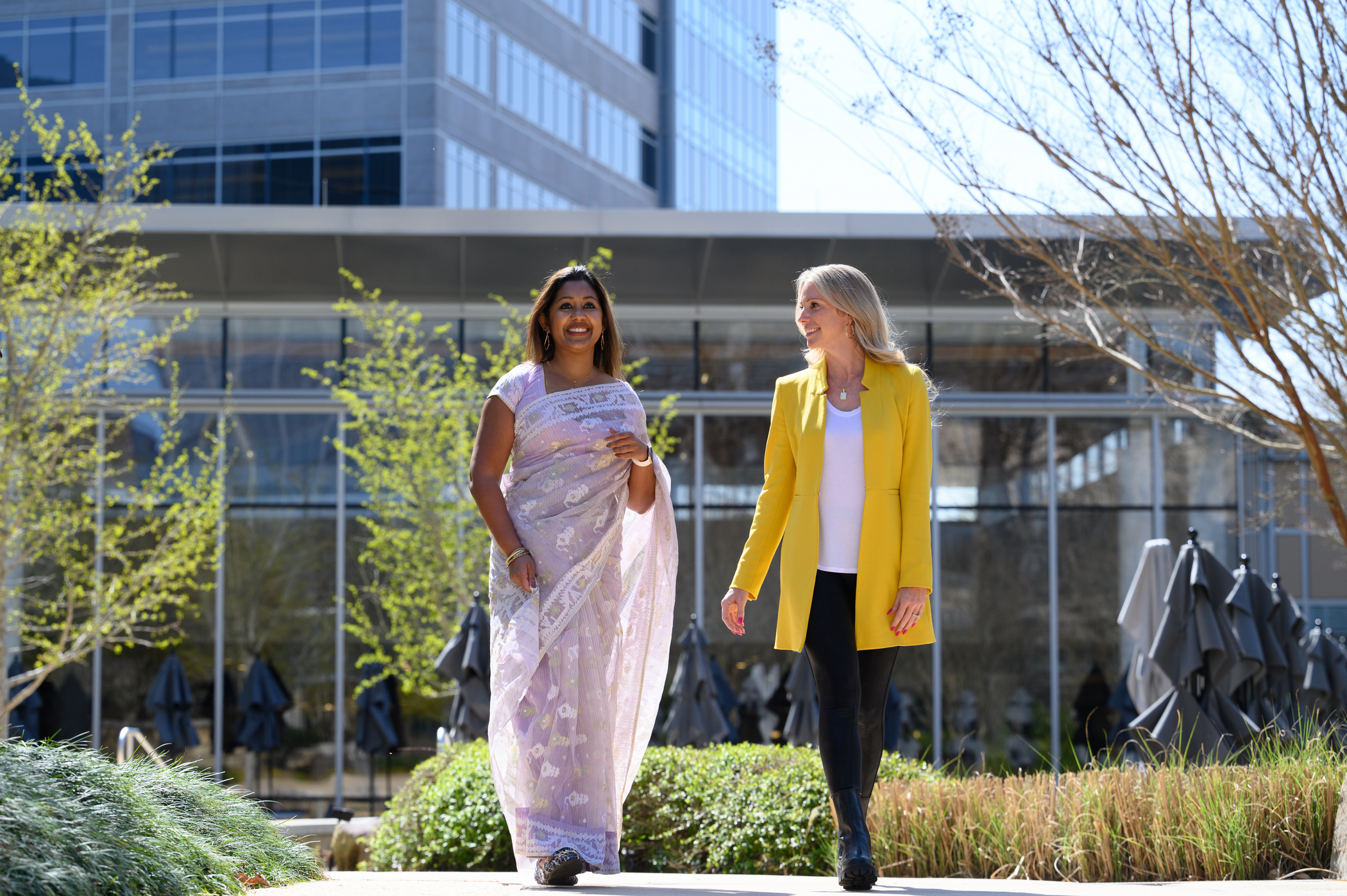 Cox employees walking outdoors