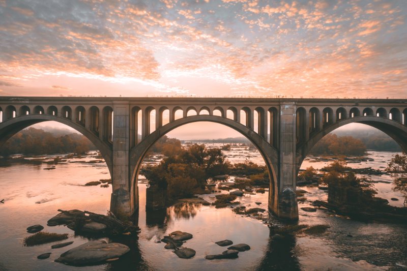 a bridge over a river